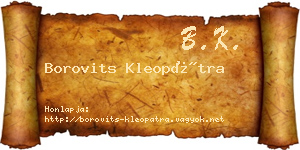 Borovits Kleopátra névjegykártya